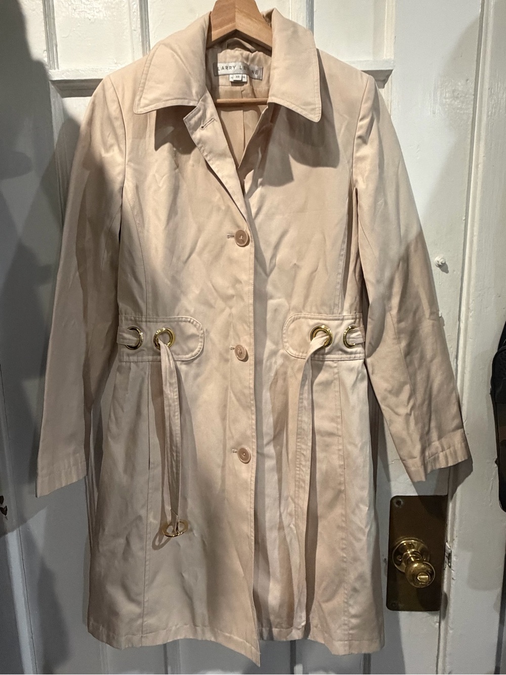 Larry Levine Women's Cream Trench Coat